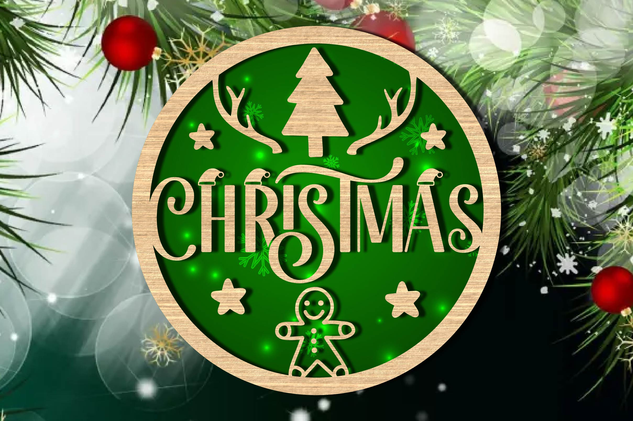 Christmas Ornament Cuttable Design Clipart Bundle 3