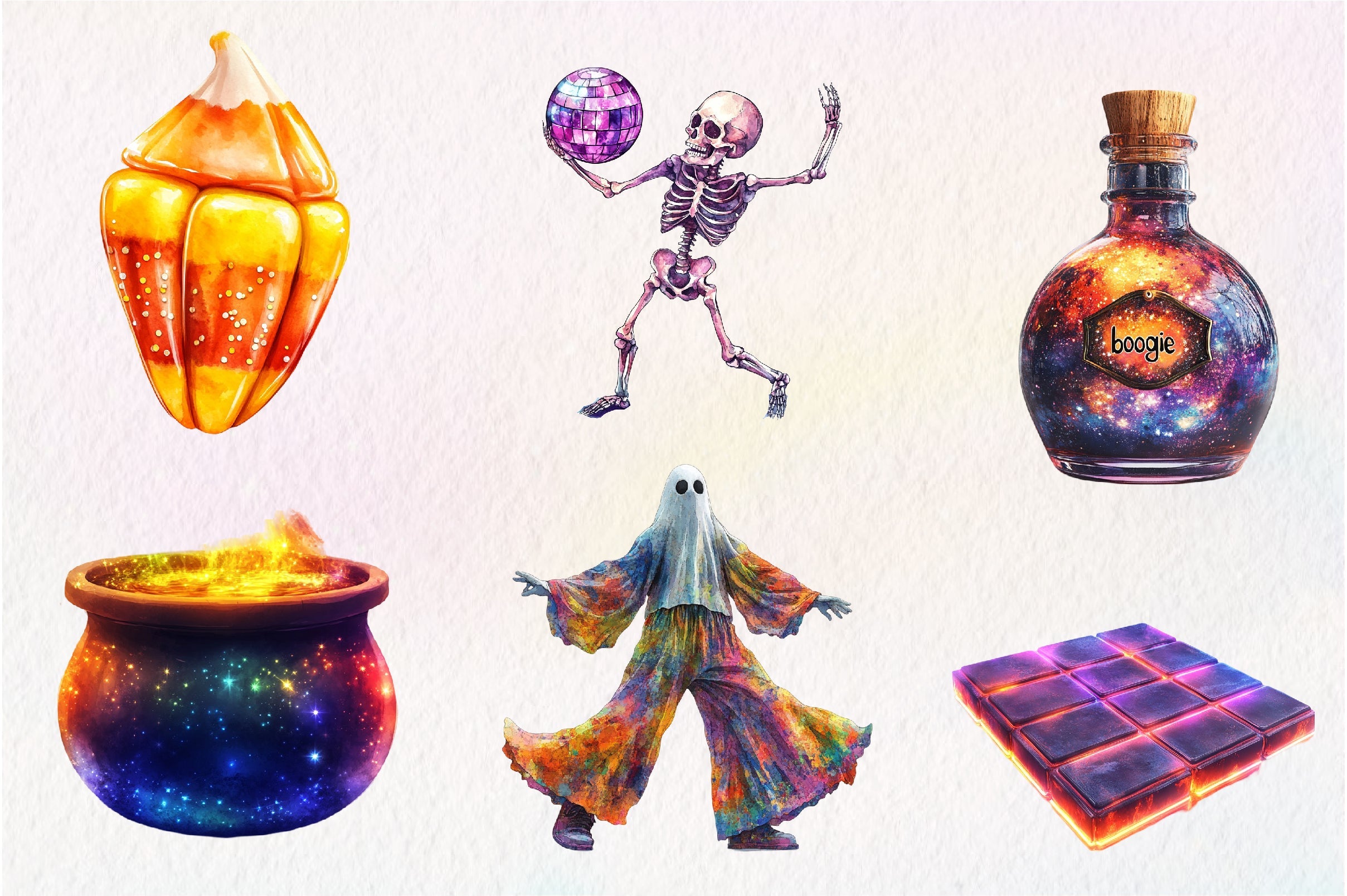 Disco Halloween Clipart Bundle