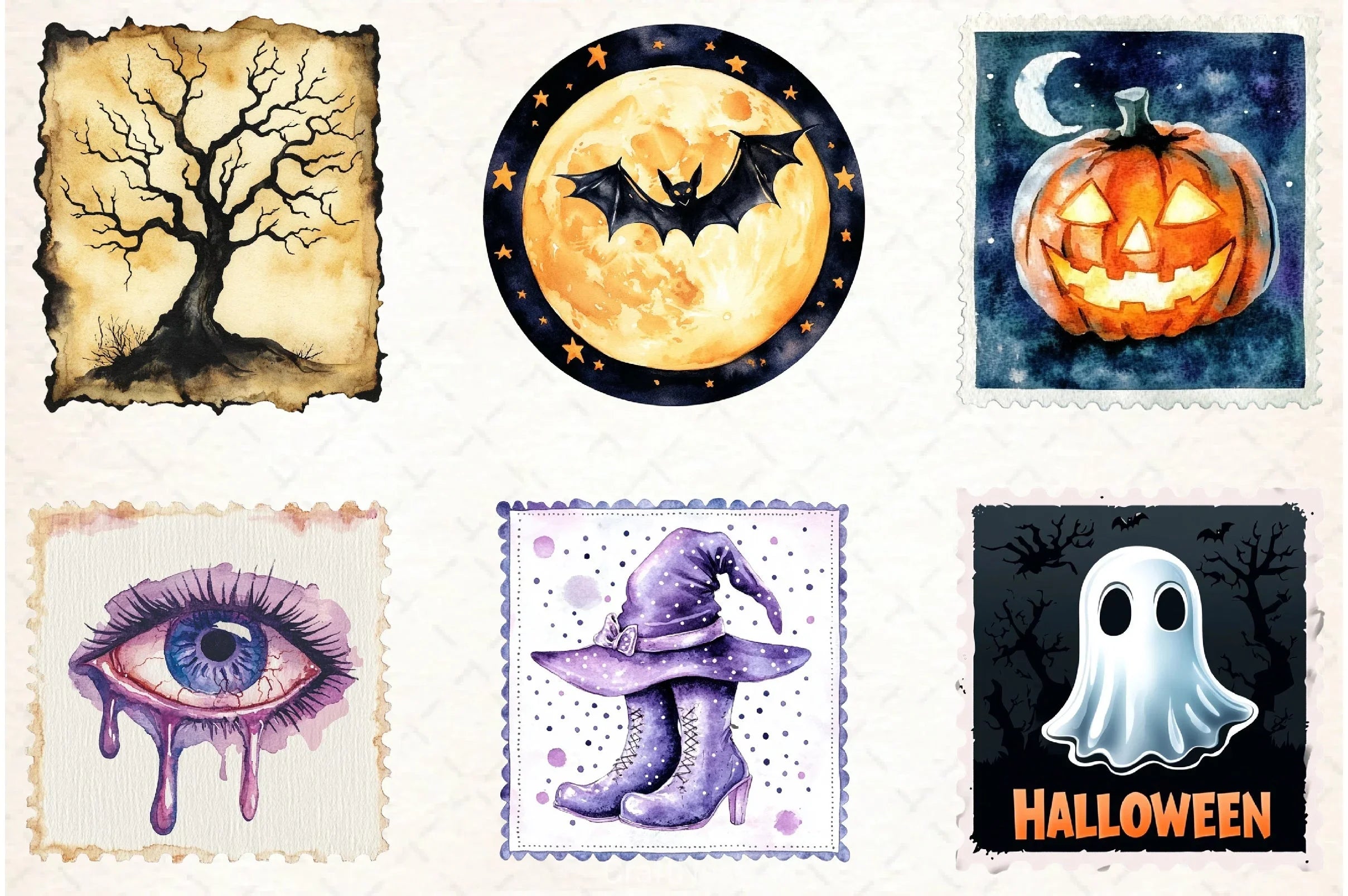 Halloween Stamp Clipart Bundle 2 - CraftNest - Digital Crafting and Art