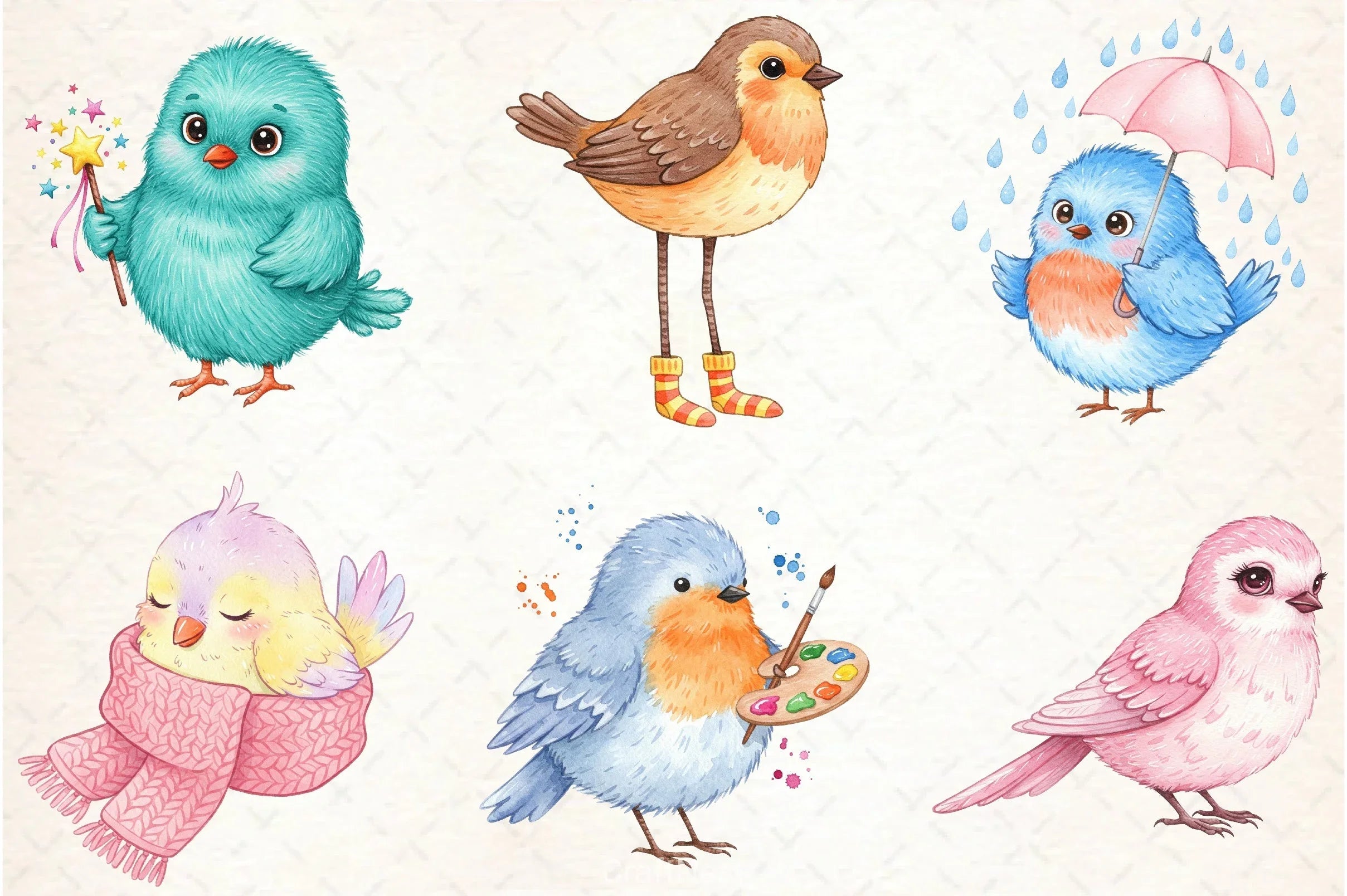 Quirky Whimsical Birds Clipart Bundle - CraftNest - Digital Crafting and Art