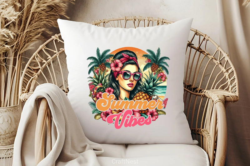 Summer Vibes Woman Clipart Bundle - CraftNest - Digital Crafting and Art