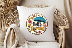 Hello Spring Floral Sign Clipart Bundle - CraftNest - Digital Crafting and Art