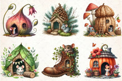 Mouse House Clipart Bundle 2 - CraftNest - Digital Crafting and Art