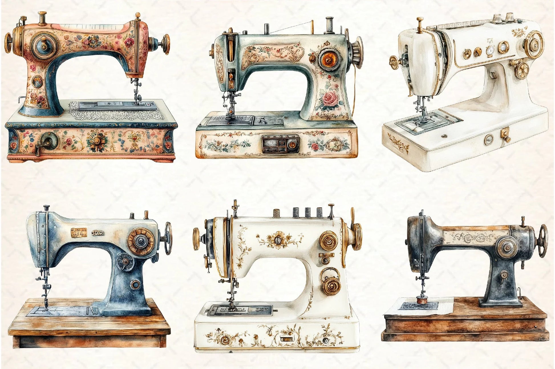 Vintage Sewing Machine Clipart Bundle 4 - CraftNest - Digital Crafting and Art