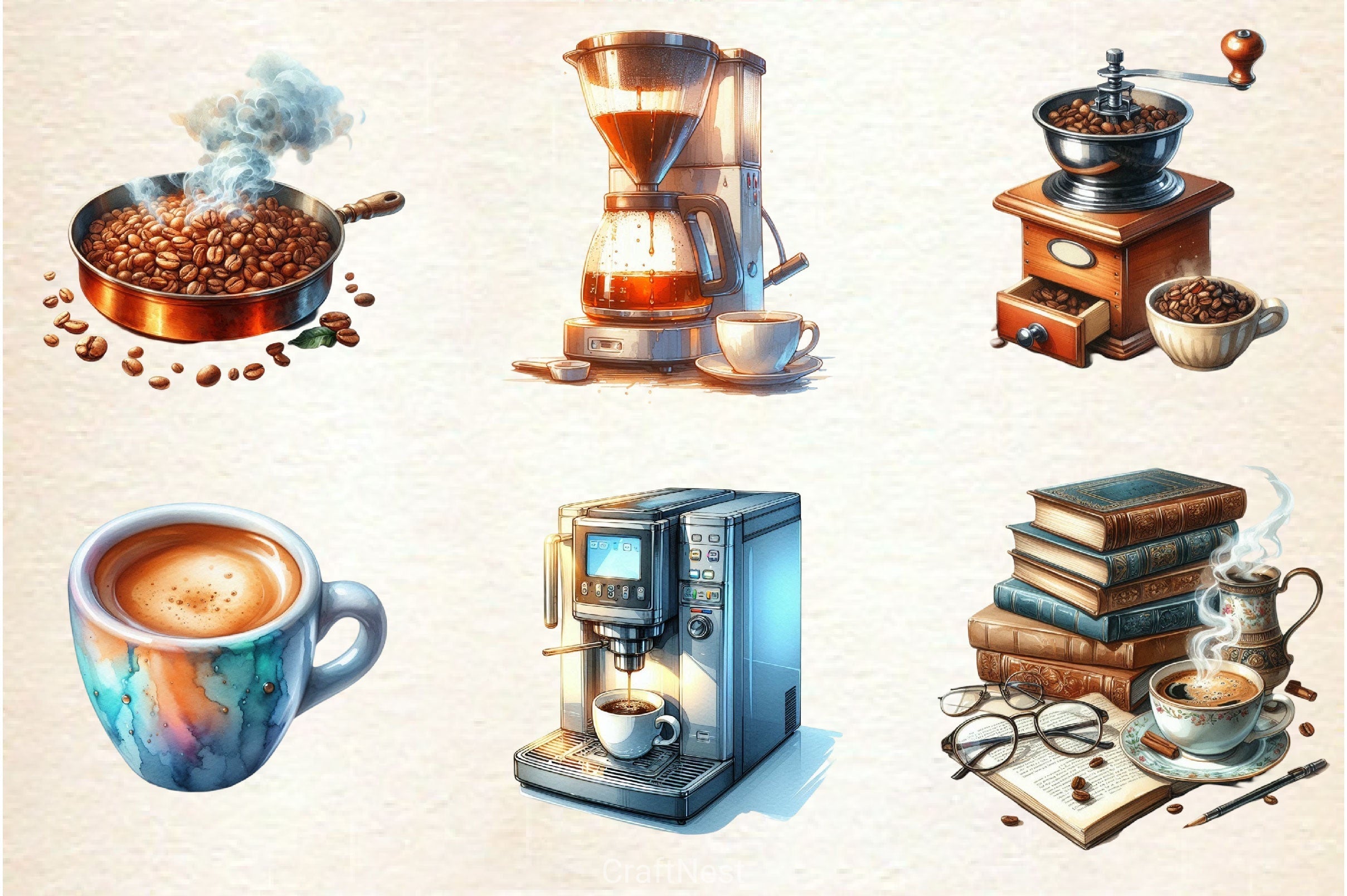 Making Coffee Clipart Bundle 2