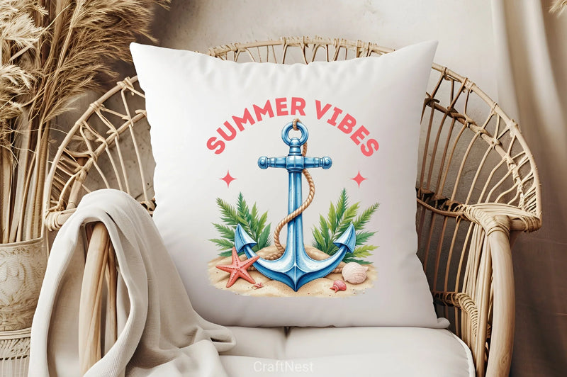 Summer Vibes Anchor Clipart Bundle 2 - CraftNest - Digital Crafting and Art