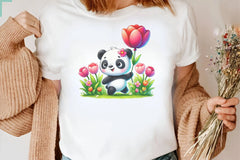 Spring Panda Clipart Bundle - CraftNest - Digital Crafting and Art