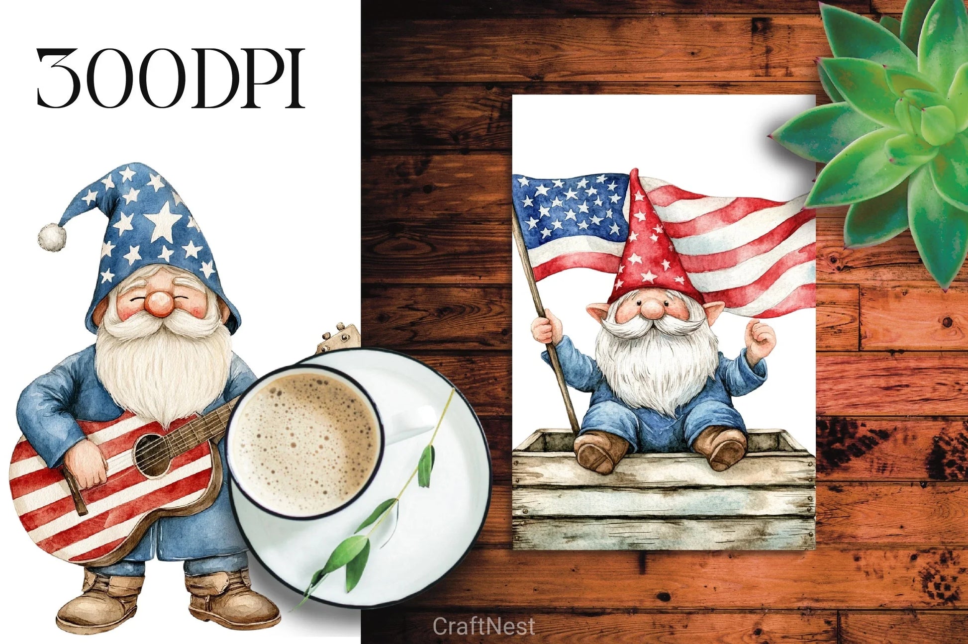 Patriotic Gnome Clipart Bundle 1 - CraftNest - Digital Crafting and Art