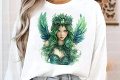 Green Stone Angel Figures Clipart Bundle - CraftNest - Digital Crafting and Art