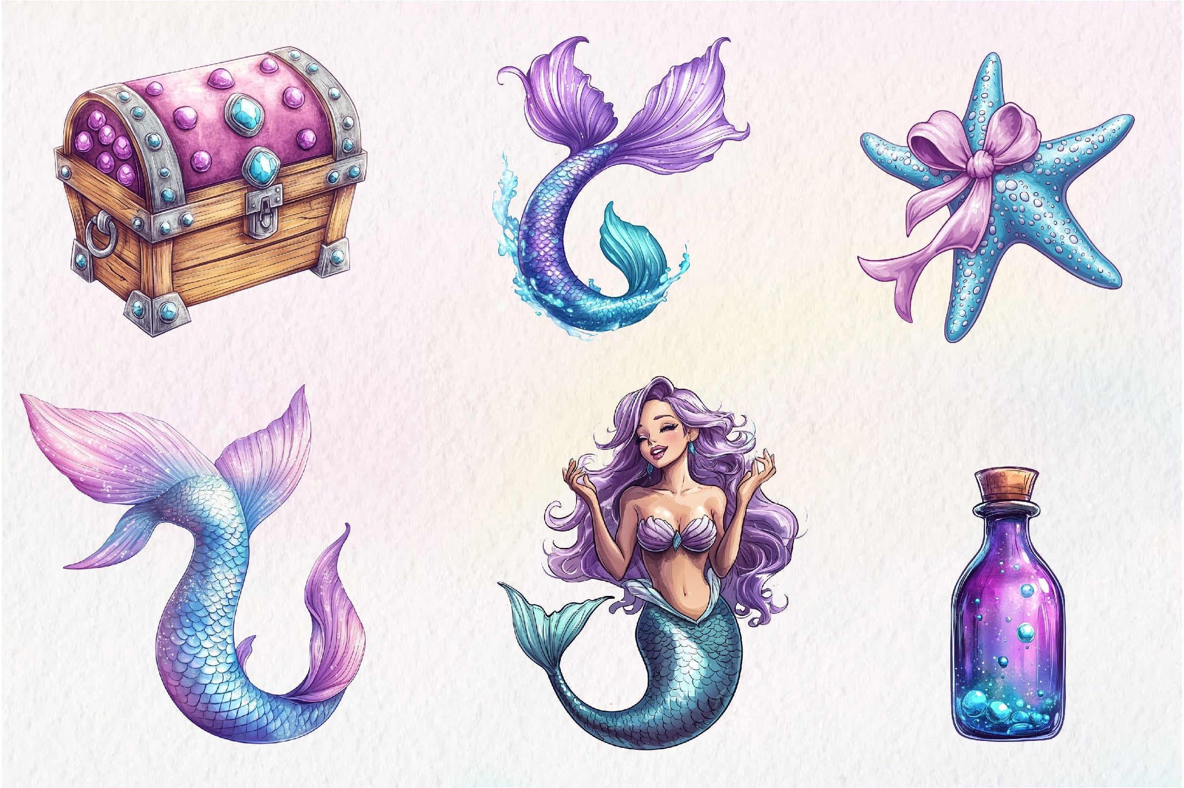 Magical Mermaid Clipart Bundle