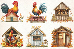 Autumn Chicken Coop Clipart Bundle - CraftNest - Digital Crafting and Art