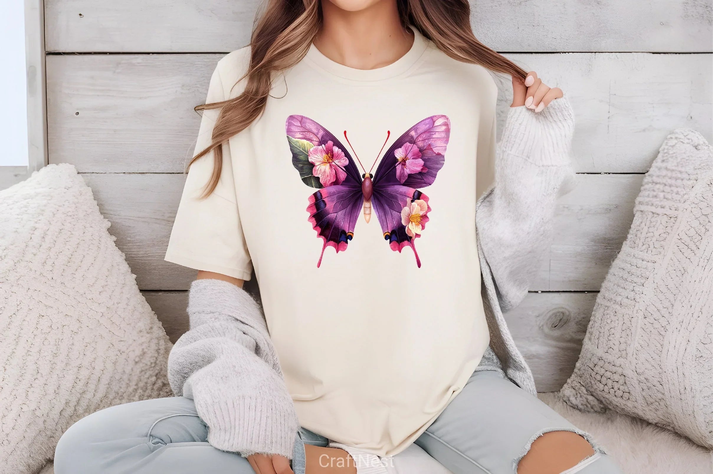 Purple Butterfly Clipart Bundle - CraftNest - Digital Crafting and Art