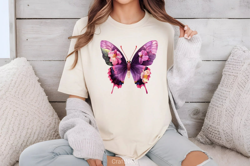 Purple Butterfly Clipart Bundle - CraftNest - Digital Crafting and Art