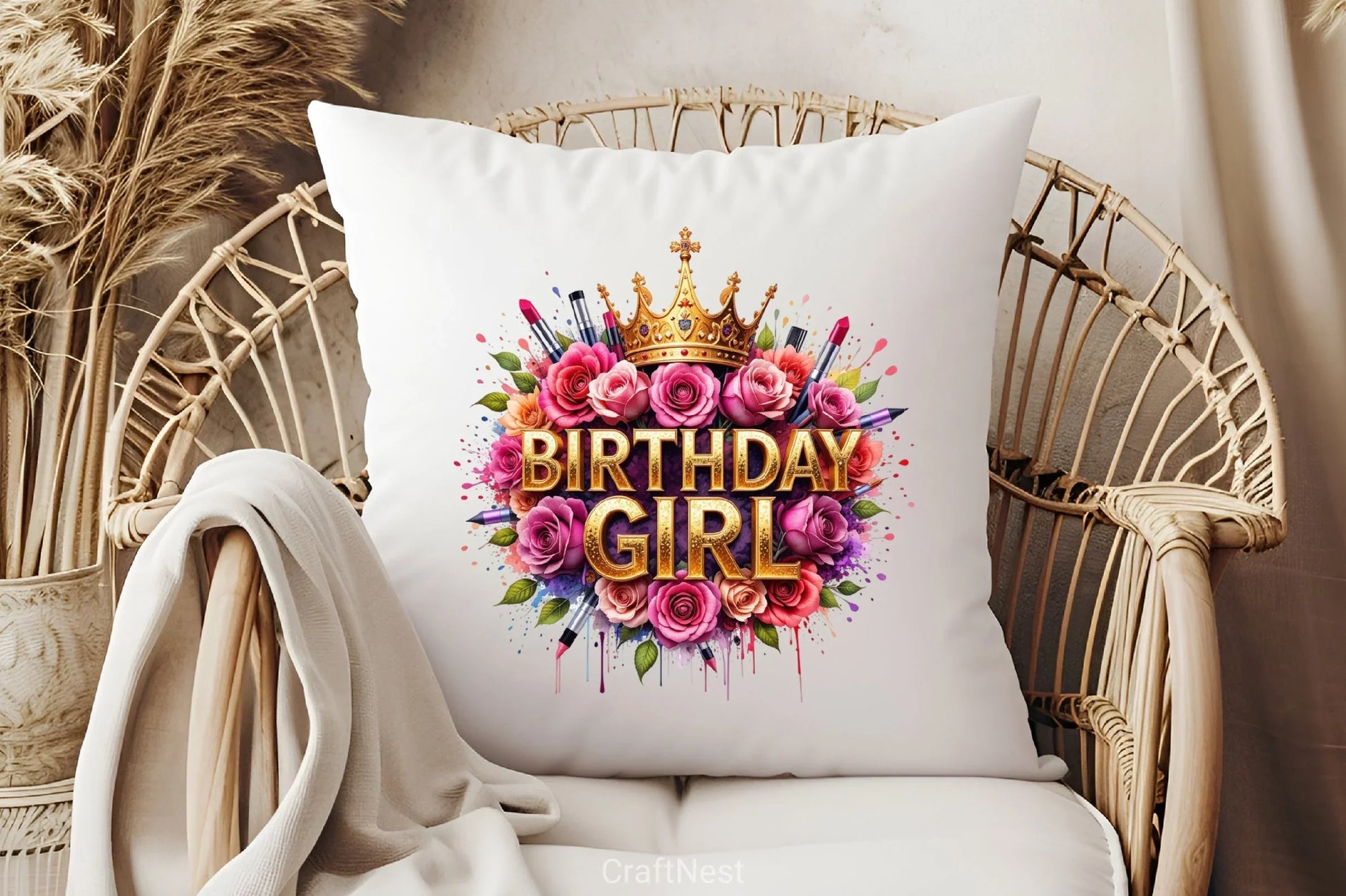 Birthday Girl Floral Clipart Bundle 2 - CraftNest - Digital Crafting and Art
