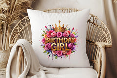 Birthday Girl Floral Clipart Bundle 2 - CraftNest - Digital Crafting and Art