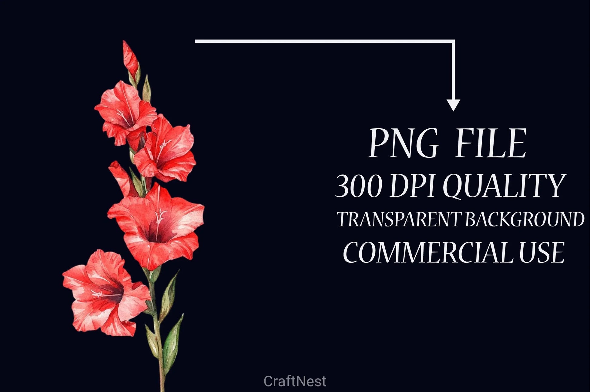 Red Flowers Clipart Bundle - CraftNest - Digital Crafting and Art