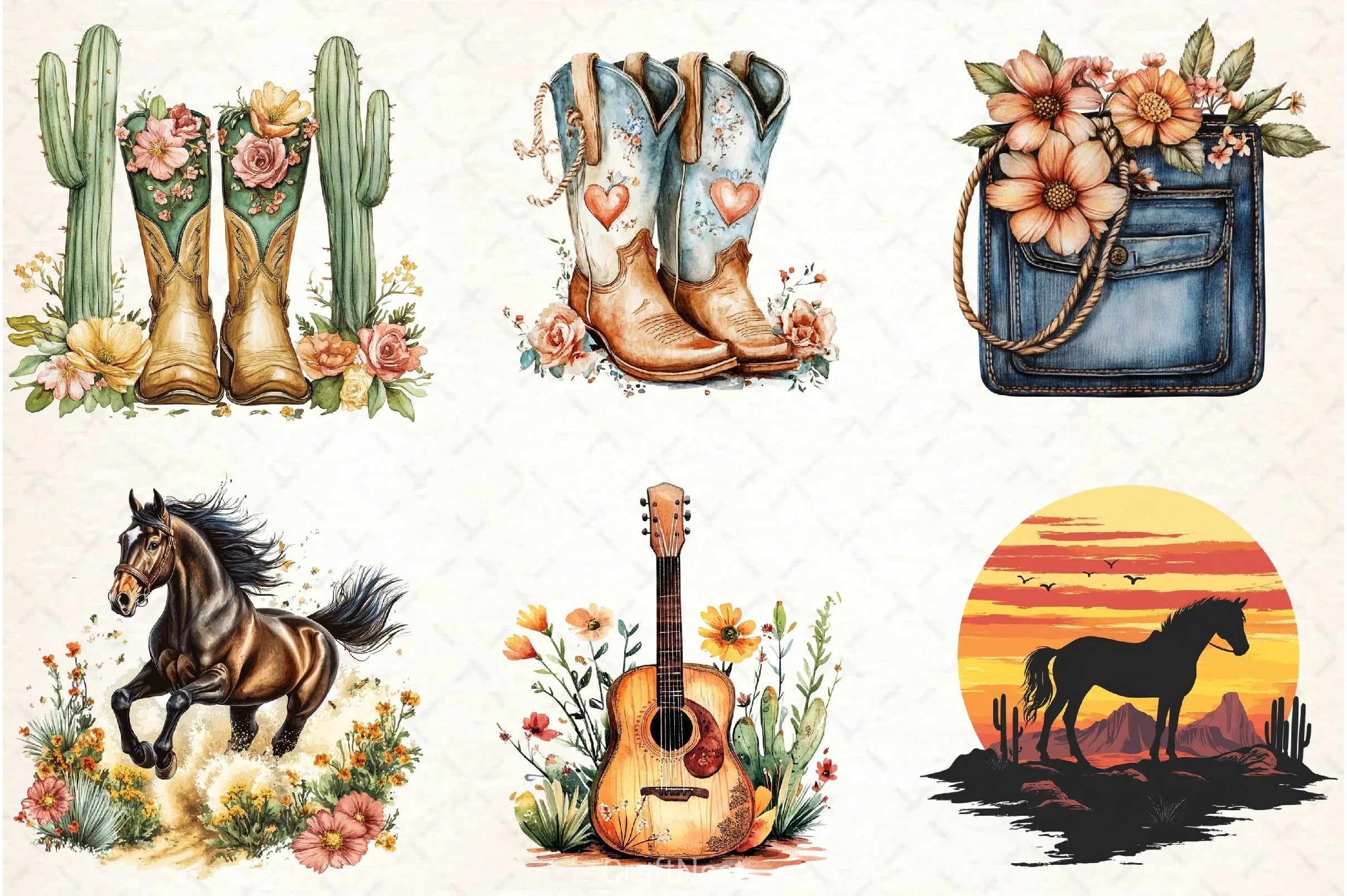 Western Boho Wedding Clipart Bundle 7 - CraftNest - Digital Crafting and Art