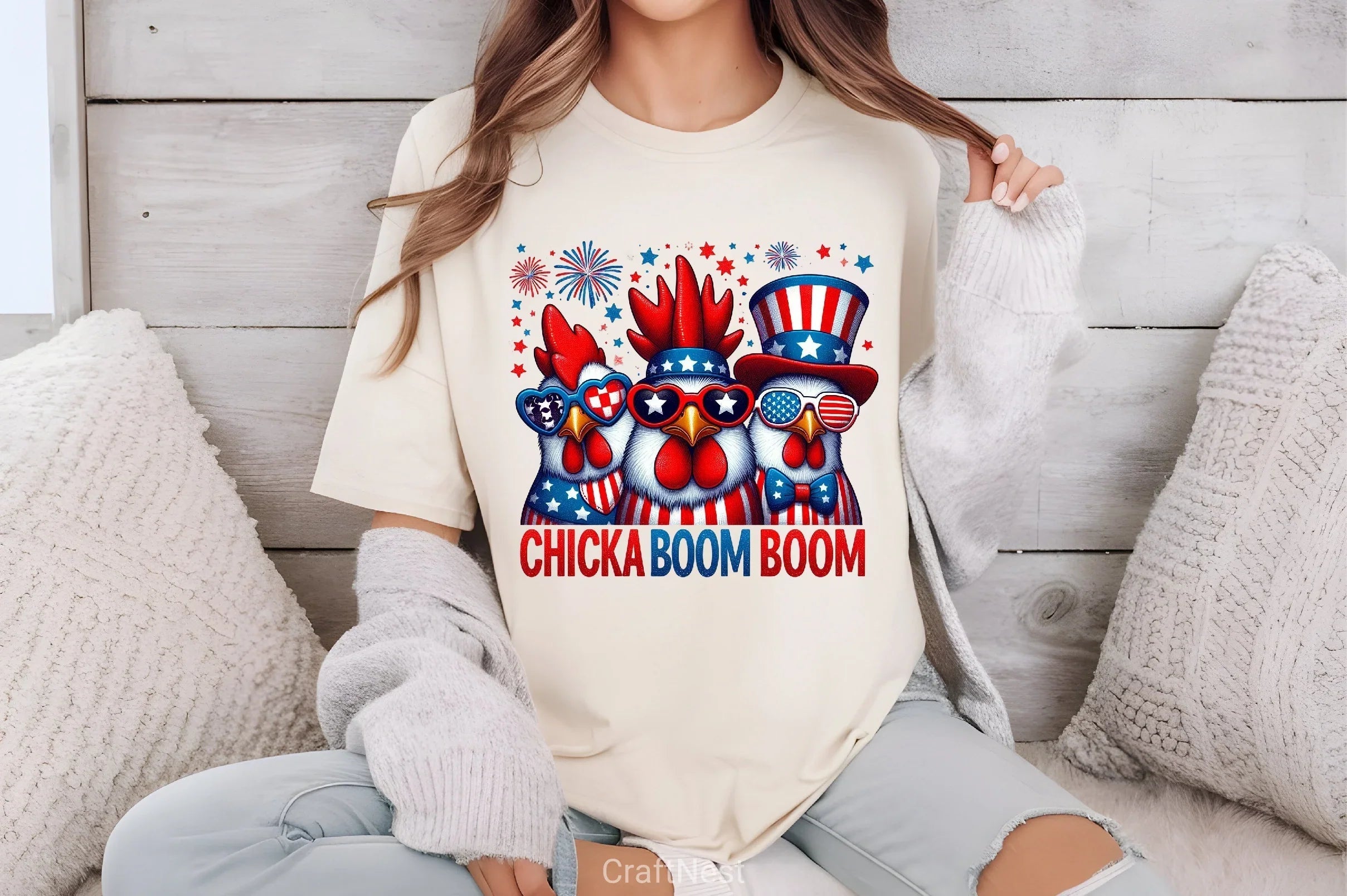 Patriotic Chicken USA 4th of July Clipart Bundle - CraftNest - Digital Crafting and Art