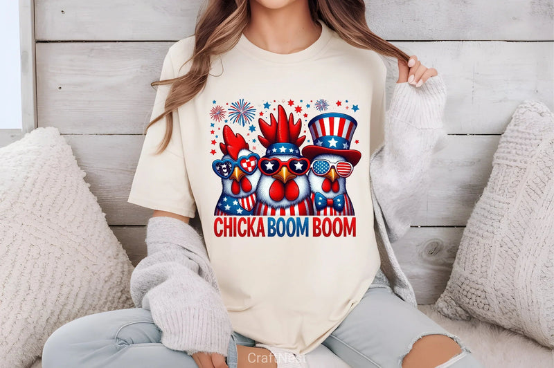 Patriotic Chicken USA 4th of July Clipart Bundle - CraftNest - Digital Crafting and Art