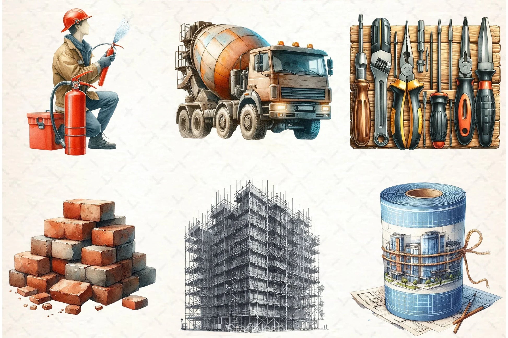 Construction Clipart Bundle 3 - CraftNest - Digital Crafting and Art