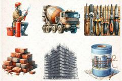Construction Clipart Bundle 3 - CraftNest - Digital Crafting and Art