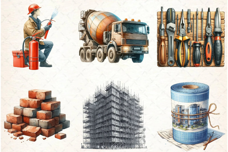 Construction Clipart Bundle 3 - CraftNest - Digital Crafting and Art