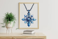 Cozy Winter Blue Snowflake Clipart Bundle - CraftNest - Digital Crafting and Art