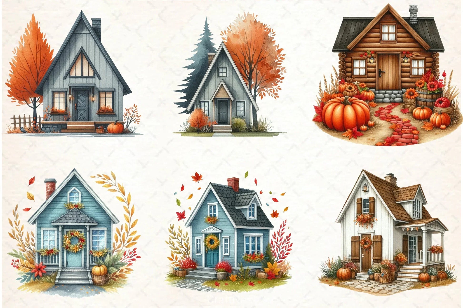 Autumn House Clipart Bundle 3 - CraftNest - Digital Crafting and Art