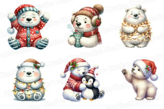 Polar Bear Christmas Clipart Bundle 6 - CraftNest - Digital Crafting and Art