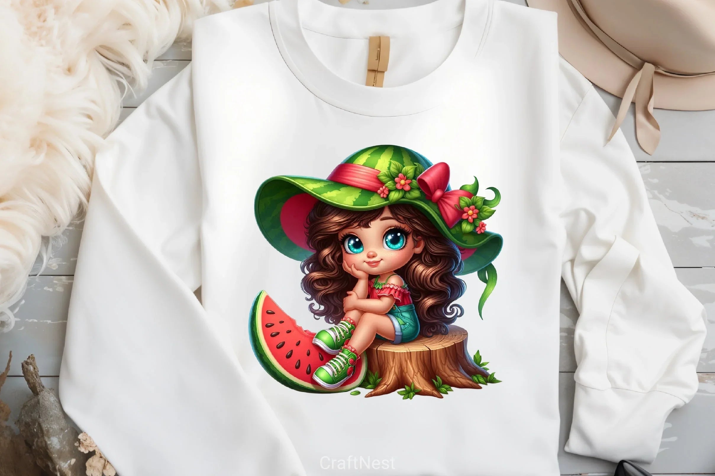 Watermelon Girl Clipart Bundle - CraftNest - Digital Crafting and Art