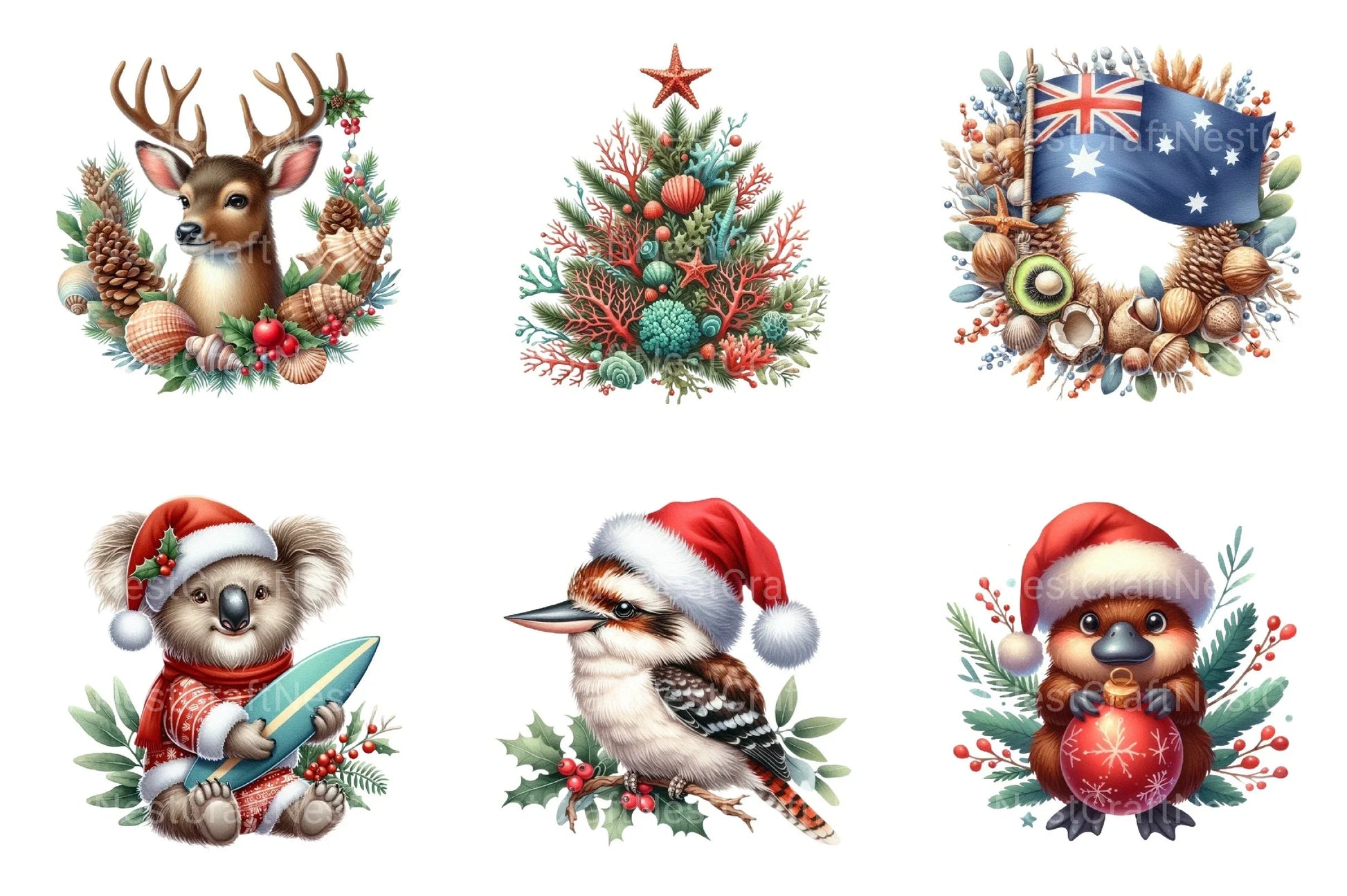 Australian Christmas Clipart Bundle - CraftNest - Digital Crafting and Art