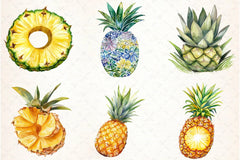 Pineapple Clipart Set - CraftNest - Digital Crafting and Art