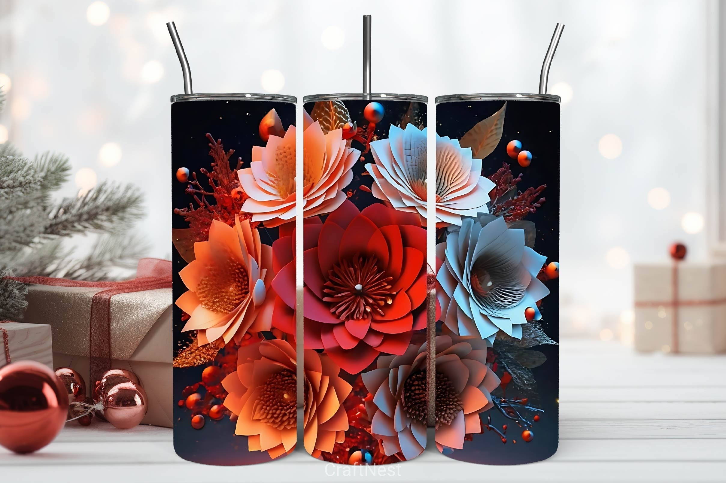 Flower Tumbler Wrap Bundle 16