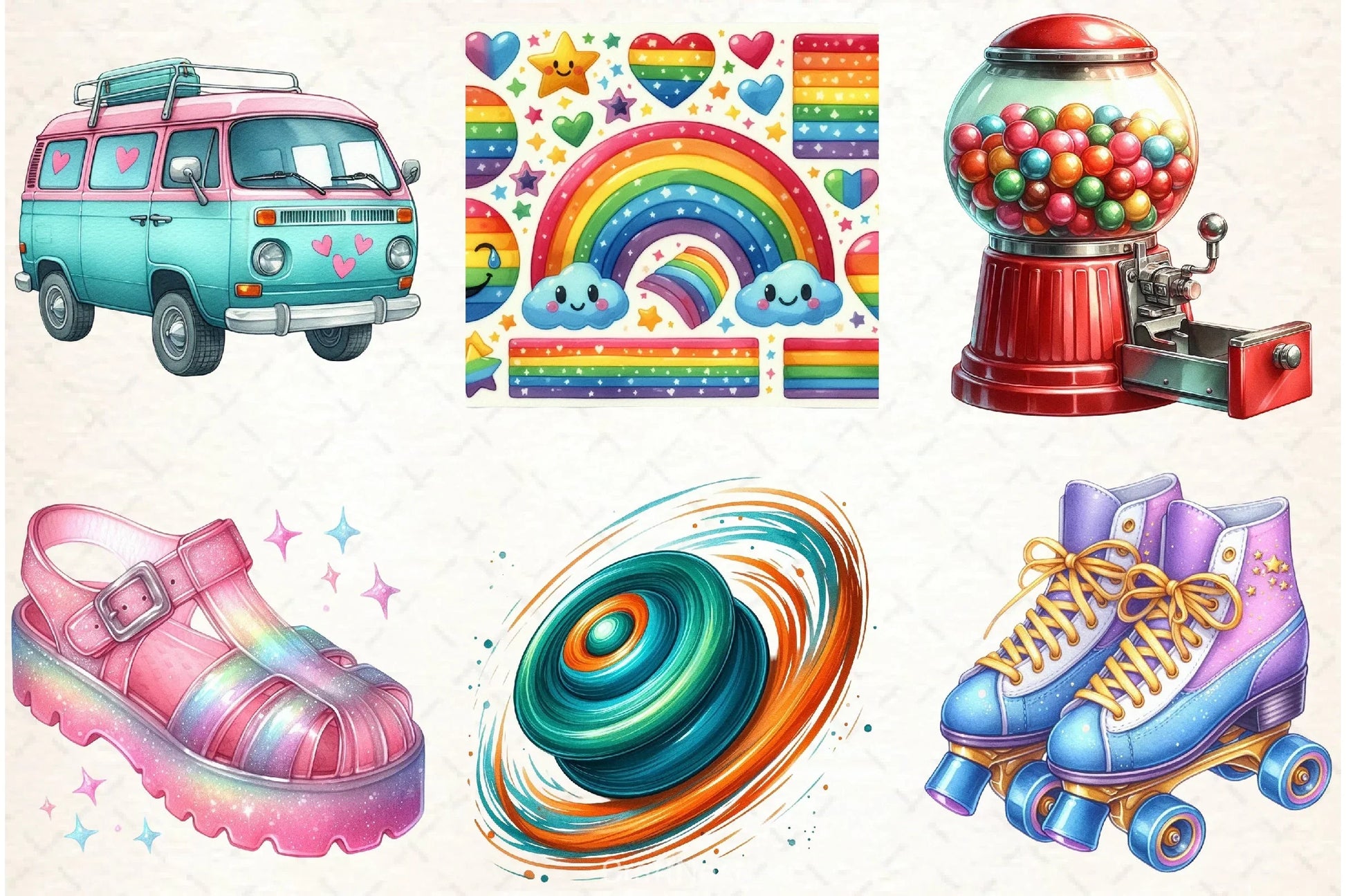 Nostalgic 90s Retro Clipart Bundle - CraftNest - Digital Crafting and Art