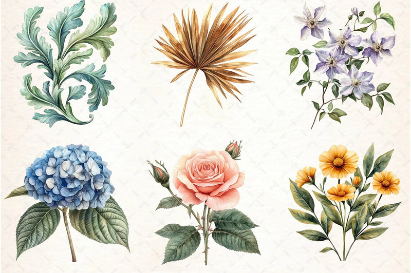 Vintage Botanical Clipart Bundle 3 - CraftNest - Digital Crafting and Art