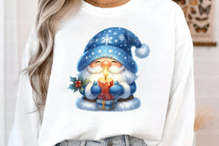 Festive Blue Christmas Gnomes Clipart Bundle - CraftNest - Digital Crafting and Art