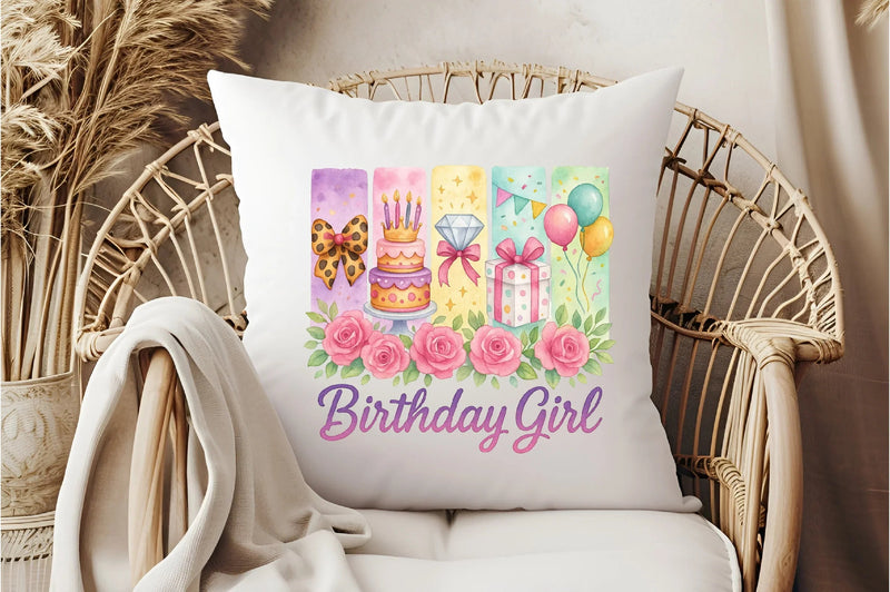 Brushstroke Birthday Girl Clipart Bundle - CraftNest - Digital Crafting and Art