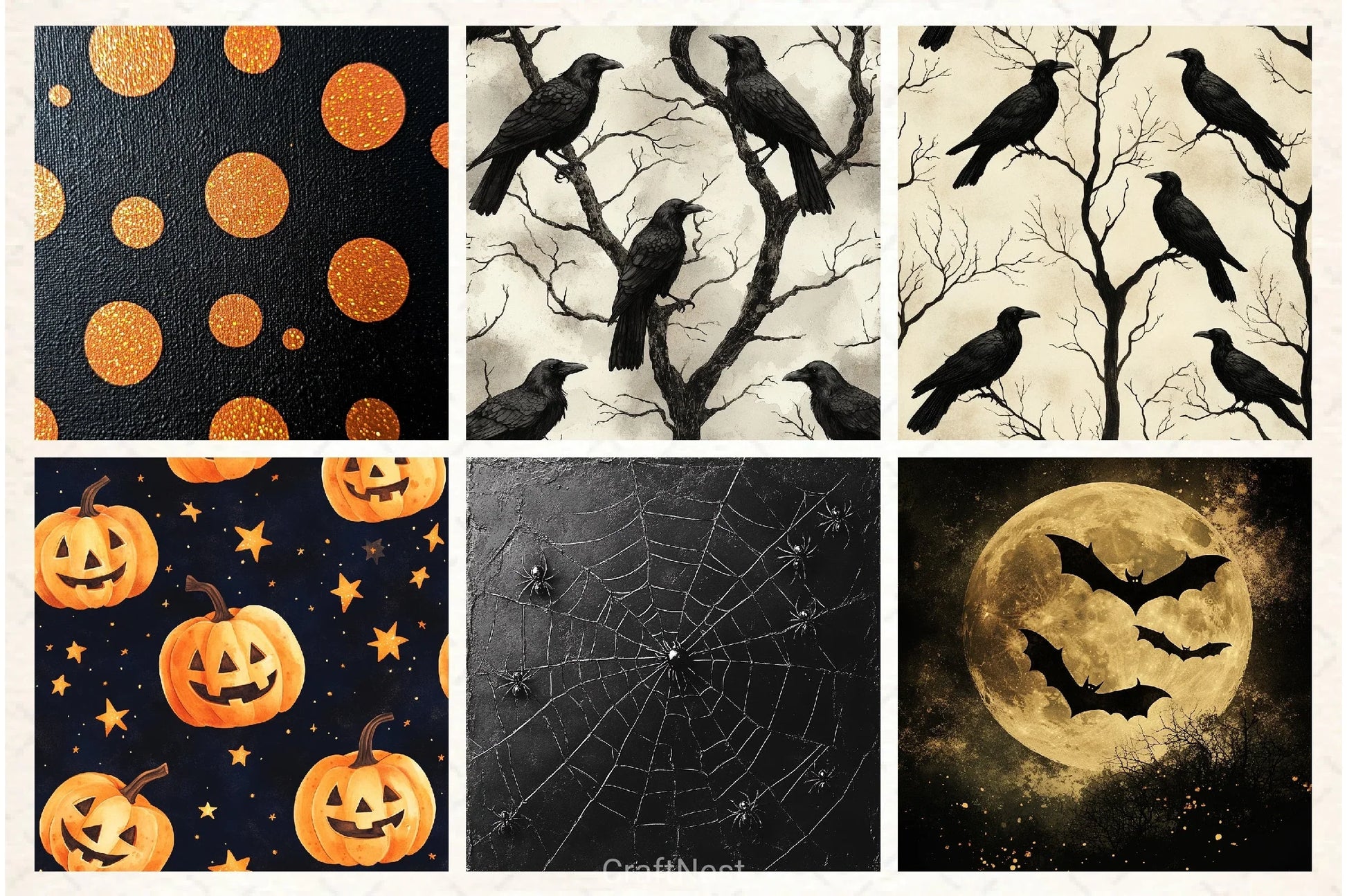 Halloween Digital Paper Pack 4 - CraftNest - Digital Crafting and Art
