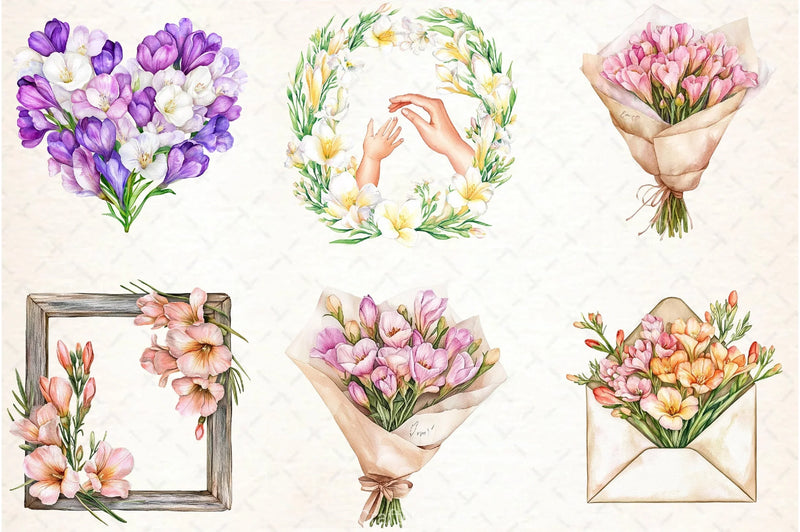 Freesia Mother's Day Clipart Bundle - CraftNest - Digital Crafting and Art