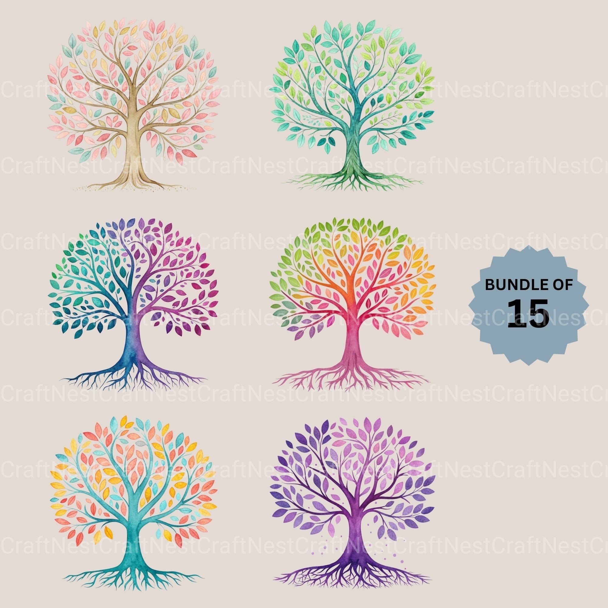 Tree Of Life Clipart Bundle