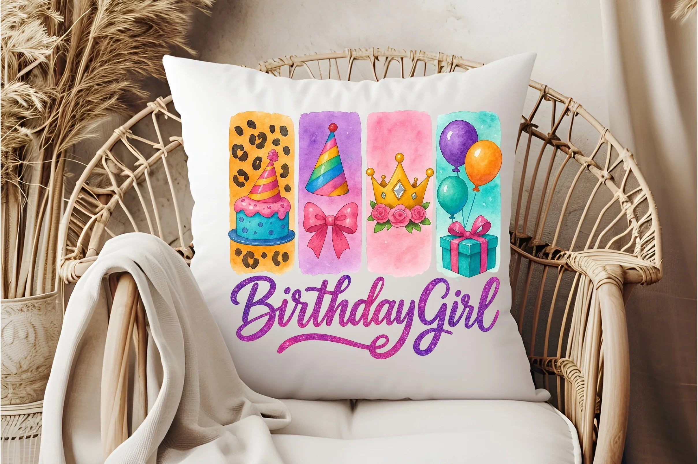 Brushstroke Birthday Girl Clipart Bundle - CraftNest - Digital Crafting and Art