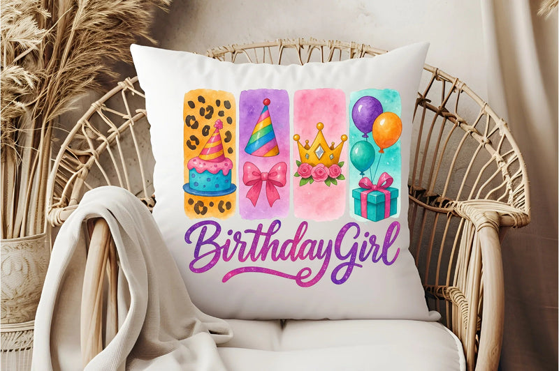 Brushstroke Birthday Girl Clipart Bundle - CraftNest - Digital Crafting and Art