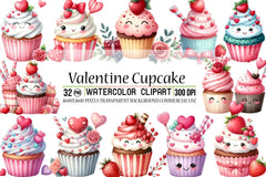 Valentine Cupcake Clipart Bundle 6 - CraftNest - Digital Crafting and Art