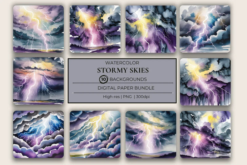 Stormy Skies Background Papers - CraftNest - Digital Crafting and Art