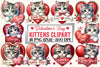 Cute Valentines Kittens Clipart Bundle