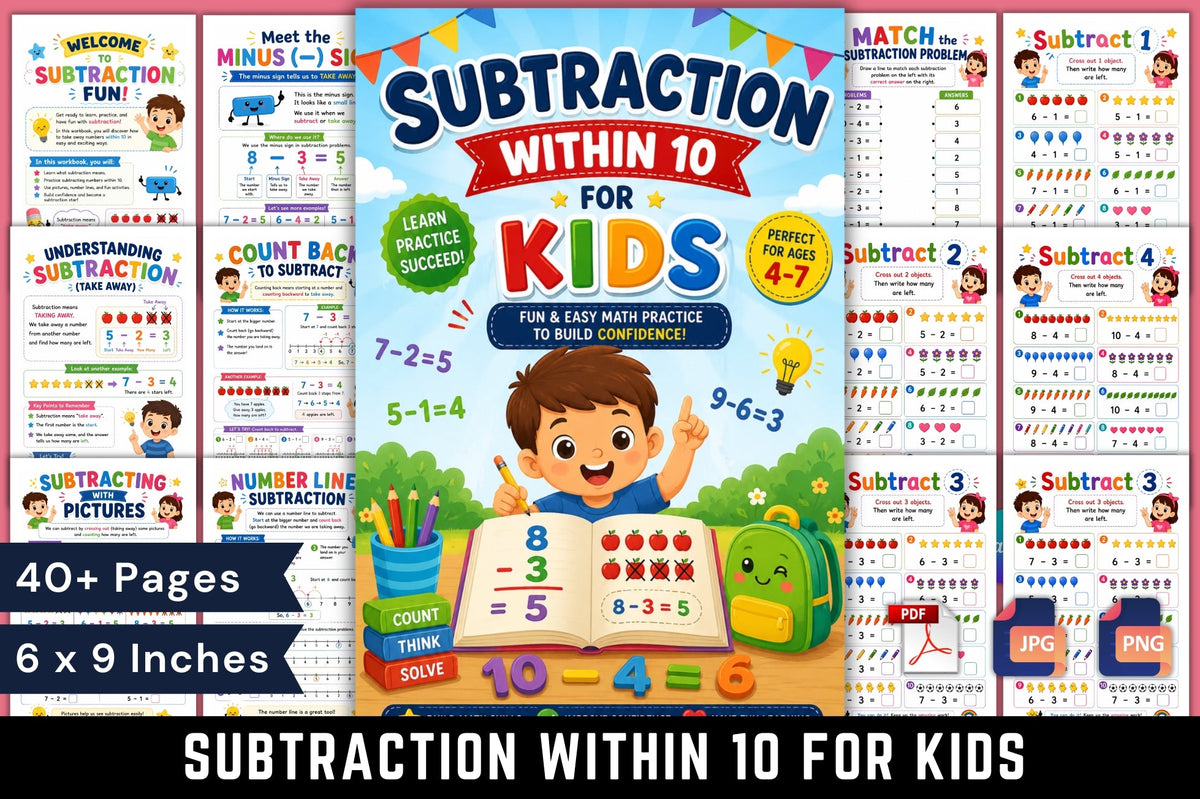 Subtraction Within 10 For Kids