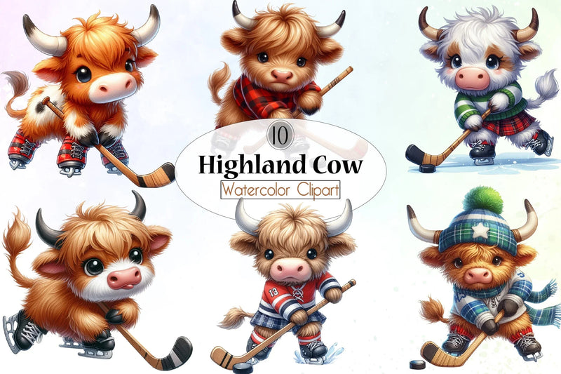 Highland Cow Clipart Bundle 29 - CraftNest - Digital Crafting and Art