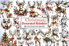 Christmas Reindeer Clipart Bundle 2 - CraftNest - Digital Crafting and Art