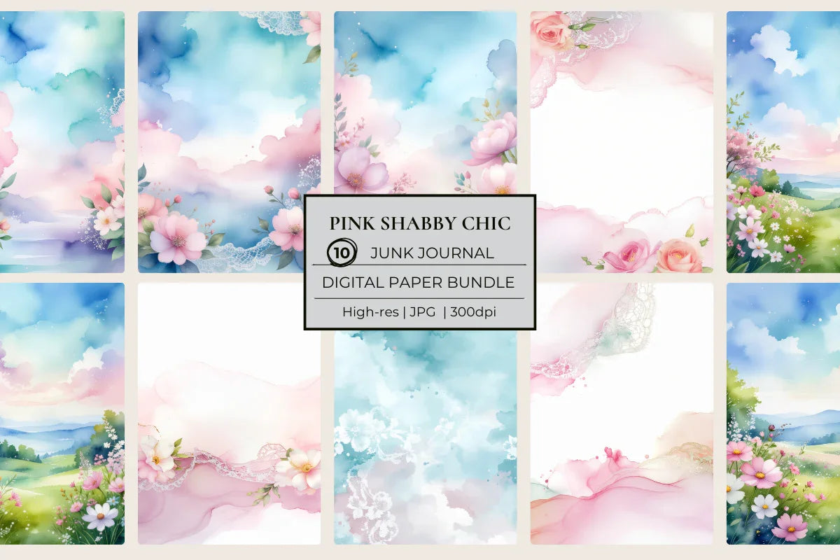 Shabby Chic Pink Junk Journal Papers - CraftNest - Digital Crafting and Art