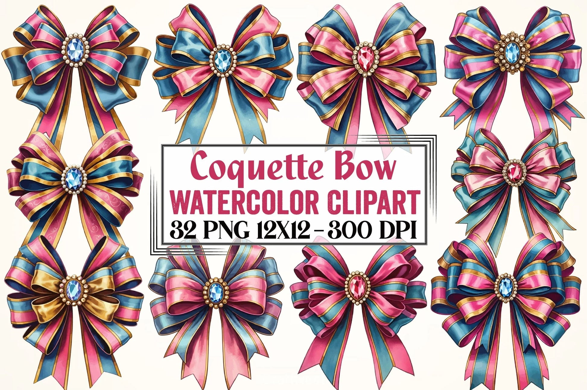 Coquette Bow Clipart Bundle 2 - CraftNest - Digital Crafting and Art